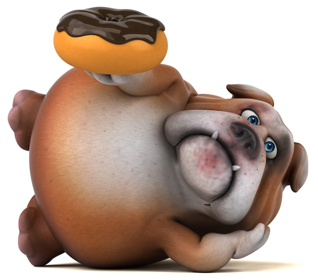 Bulldog divertido - ilustração 3D