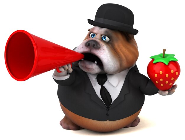 Foto bulldog divertido - ilustração 3d