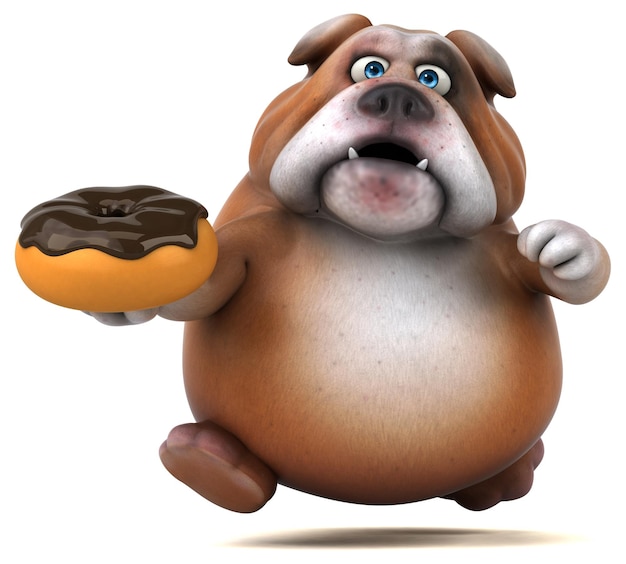 Bulldog divertido - ilustração 3d