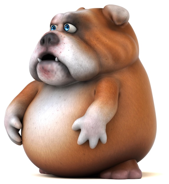 Bulldog divertido - ilustração 3d