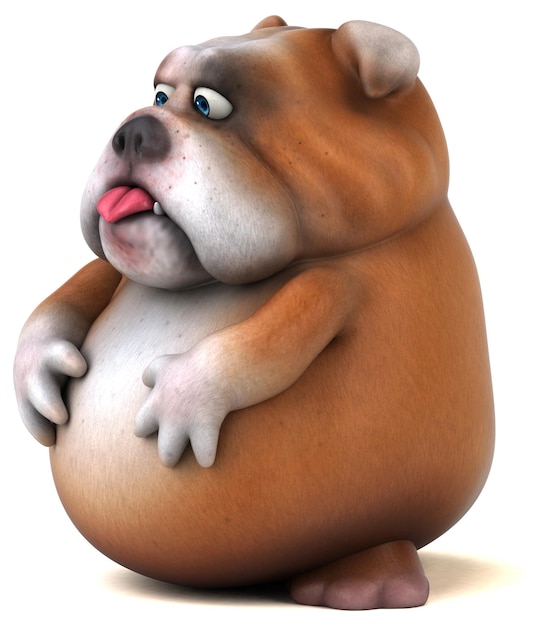 Bulldog divertido - ilustração 3d