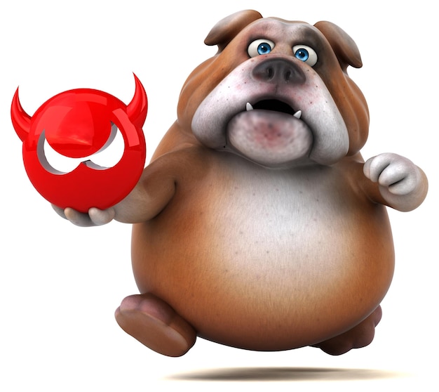 Bulldog divertido - ilustração 3d