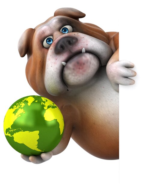 Bulldog divertido - ilustração 3d