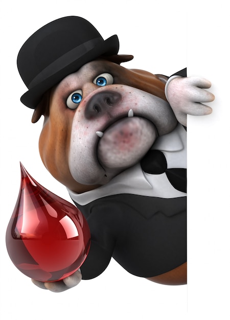 Bulldog divertido - ilustração 3d