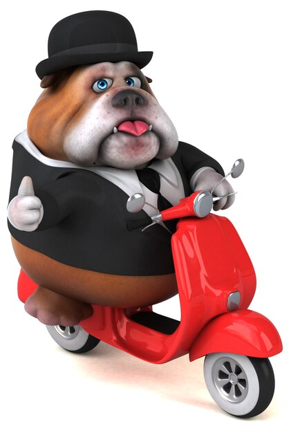 Bulldog divertido - ilustração 3D