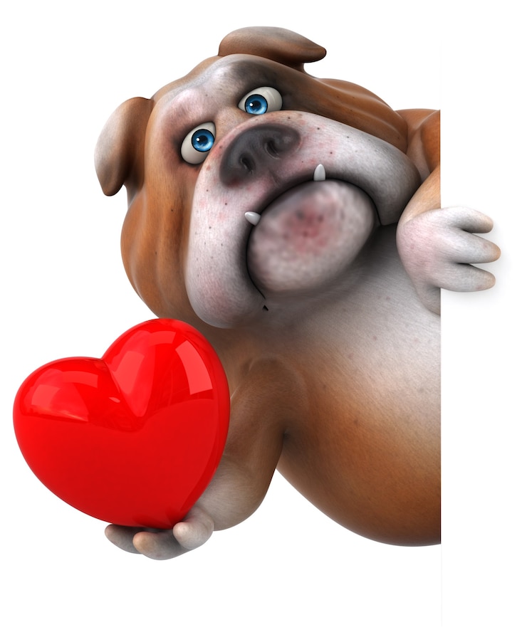 Foto bulldog divertido - ilustração 3d