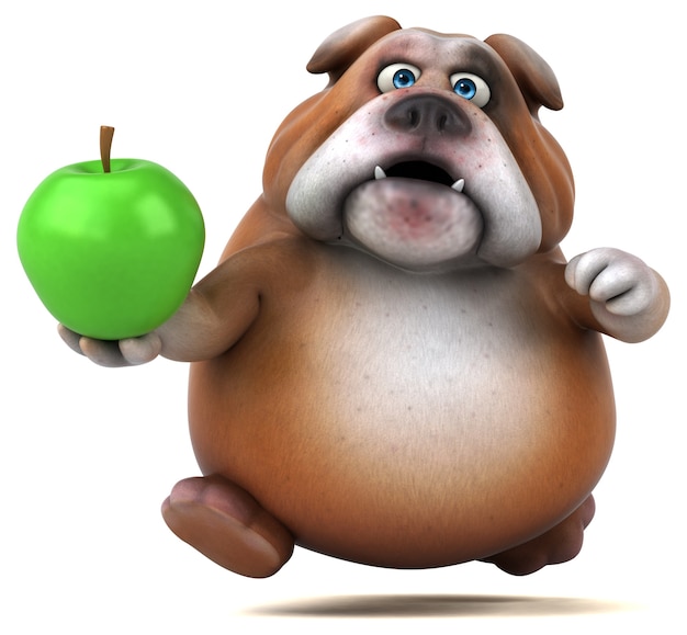 Bulldog divertido - ilustração 3d