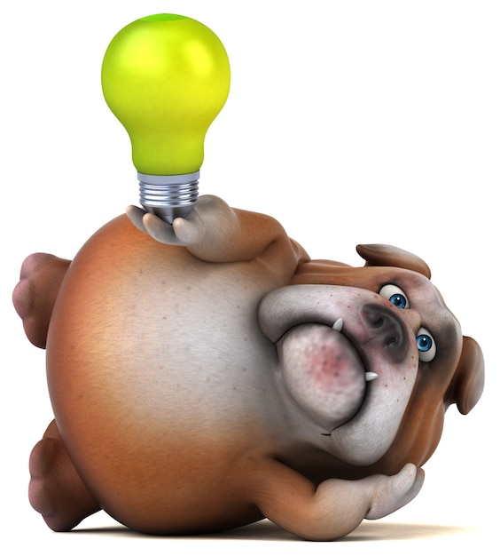 Foto bulldog divertido - ilustração 3d