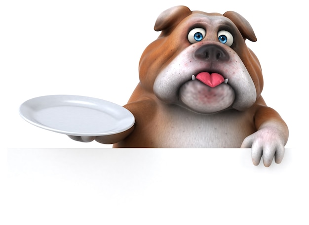 Foto bulldog divertido - ilustração 3d