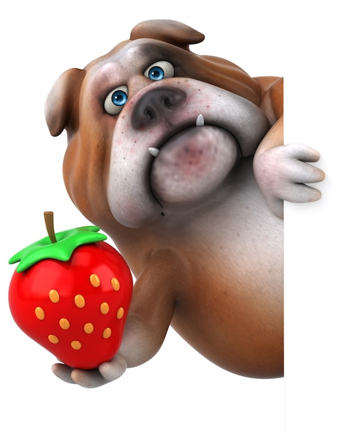 Bulldog divertido - ilustração 3D