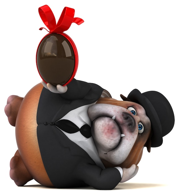 Bulldog divertido - ilustração 3d