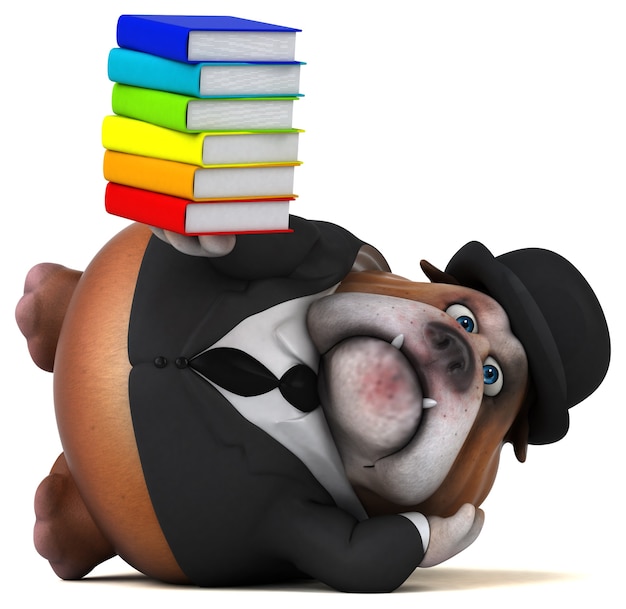 Foto bulldog divertido - ilustração 3d