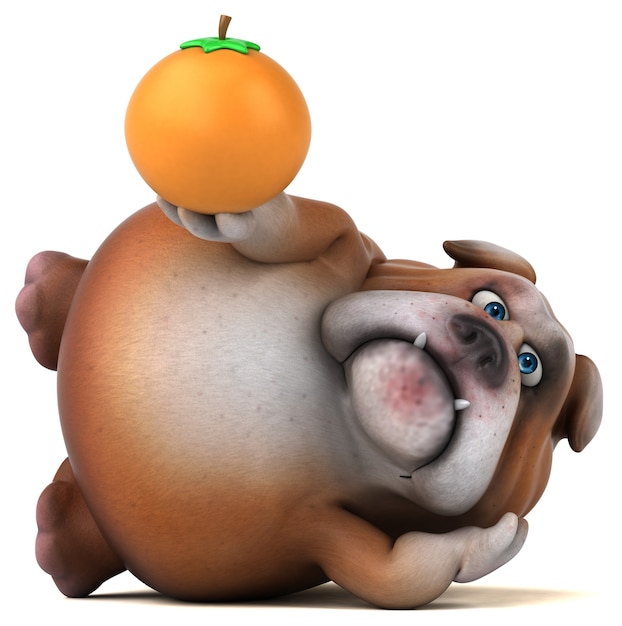 Bulldog divertido - ilustração 3D