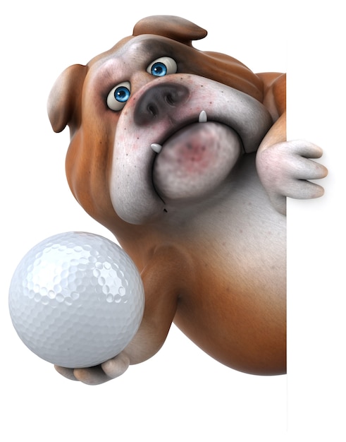 Bulldog divertido - ilustração 3D