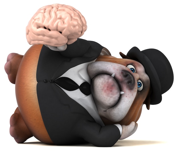 Foto bulldog divertido - ilustração 3d