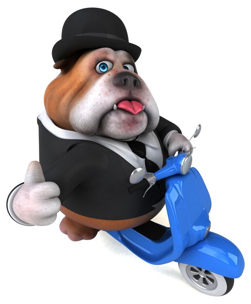 Bulldog divertido - Ilustración 3D