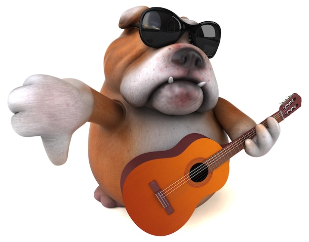 Bulldog divertido - Ilustración 3D