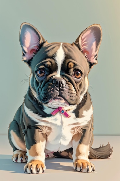 Bulldog francês bonito e inteligente
