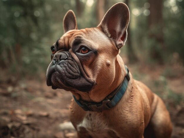 Bulldog francês em close-up criado com tecnologia de IA generativa