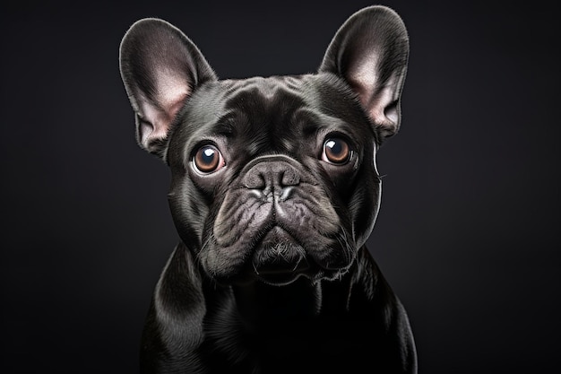 Foto bulldog francês em monocromático