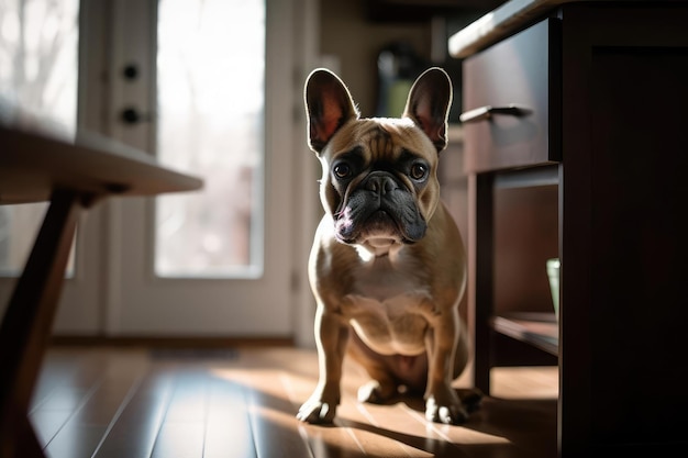 Bulldog francês irresistível com rugas adoráveis