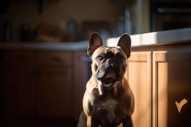 Bulldog francês irresistível com rugas adoráveis