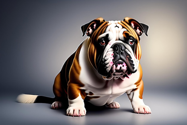 Bulldog inglés aislado sobre un fondo transparente Retrato de un bulldog inglés Perro lindo