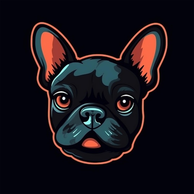 bulldog, mascota, sonriente, vector