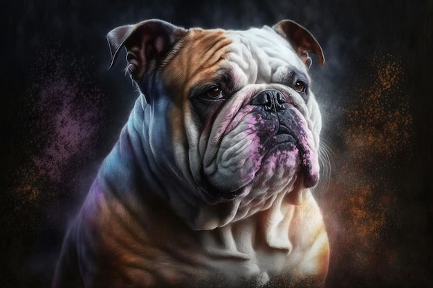 Bulldog pastel retrato arte moderna