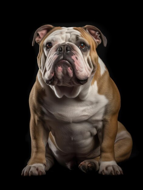 Foto bulldog studio shot en un fondo claro y aislado ia generativa