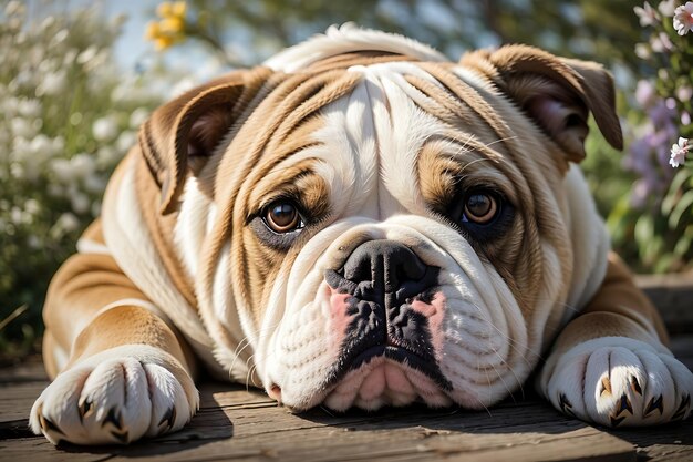 Foto bulldoggen mit sanften augen