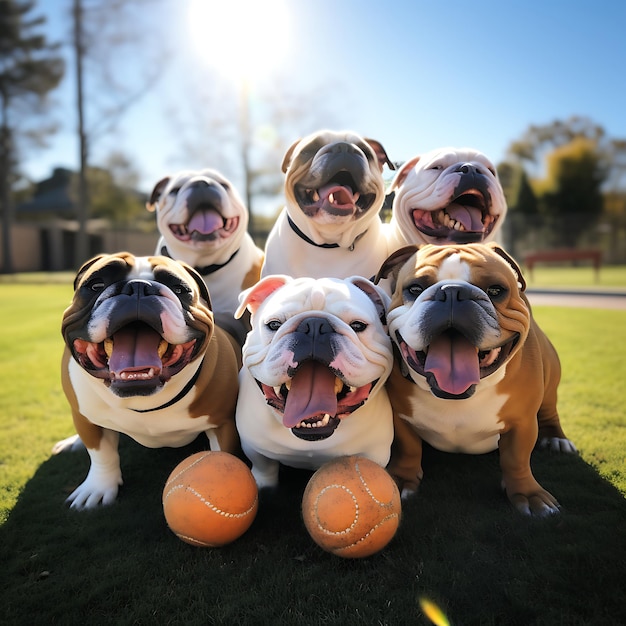 Foto los bulldogs eran venerados por su encanto tenaz con su distintivo