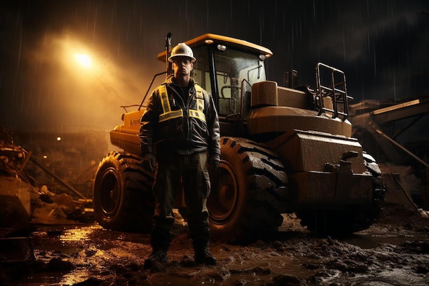 Bulldozer com guarda de segurança do canteiro de obras Melhor imagem de Bulldozer