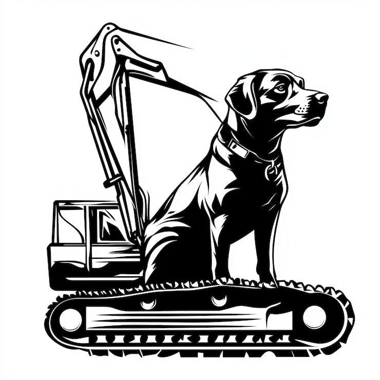 Foto bulldozer em fundo branco ilustração vetorial para o seu projeto