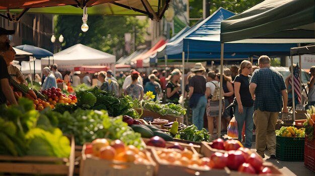 Un bullicioso mercado de agricultores es un gran lugar para encontrar productos frescos y locales