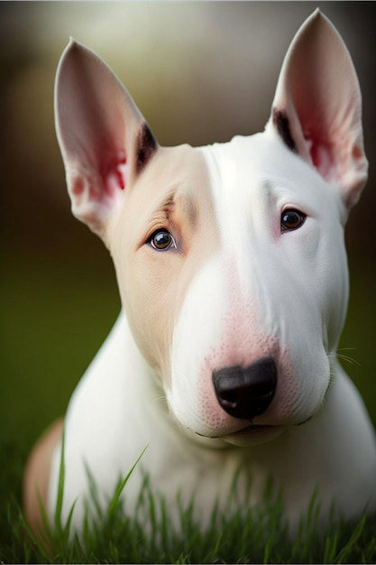 Bullterrierhund im Gras