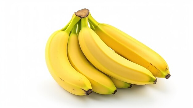 Bunch de bananas em fundo branco Frutas Saúde Alimentação saudável Vegetariano