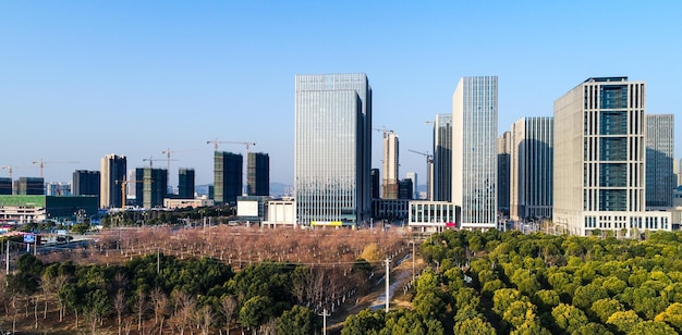 Bund de xangai com brilho matinal bela cidade moderna china