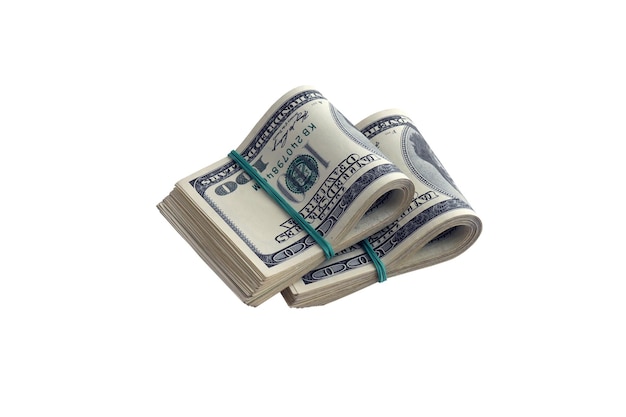 Bundle von US-Dollar-Scheine, isoliert auf weiss Pack von amerikanischem Geld mit hoher Auflösung auf perfektem weißem Hintergrund