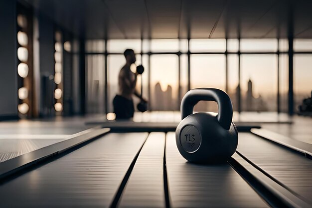 Übung Gewichtheben Glocken im Fitnessstudio