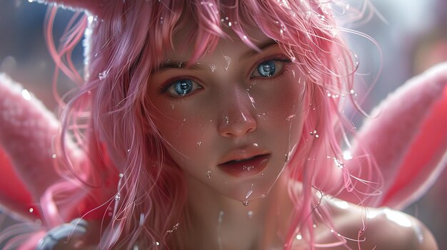 Bunny Girl en anime y estilo de dibujos animados Ella es una superestrella Videos Juego Arte de CG Ilustración conceptual y diseño de personajes de estilo de dibujo animado realista