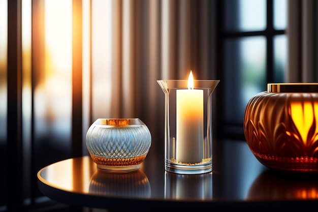 Bunte 3D-Kerze, entworfen von Rene Lalique Generative