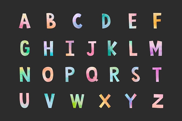 Bunte ABC-Set-Schriftzug png