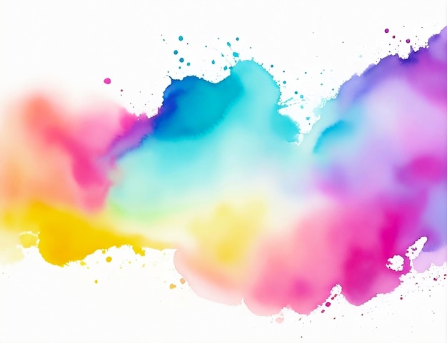 Bunte abstrakte Aquarellfarbentextur und weißer Hintergrund