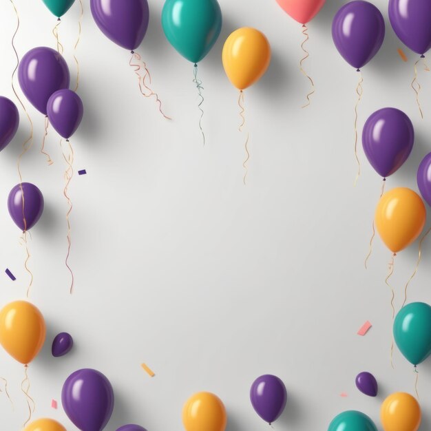bunte Ballons auf einem weißen Hintergrund bunte Balons auf einer Weißen Hintergrund-Geburtstagsfeier