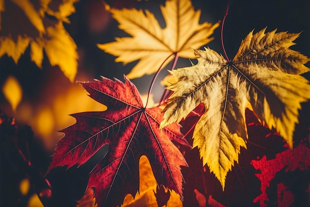 Bunte Blätter des Hintergrundherbstes