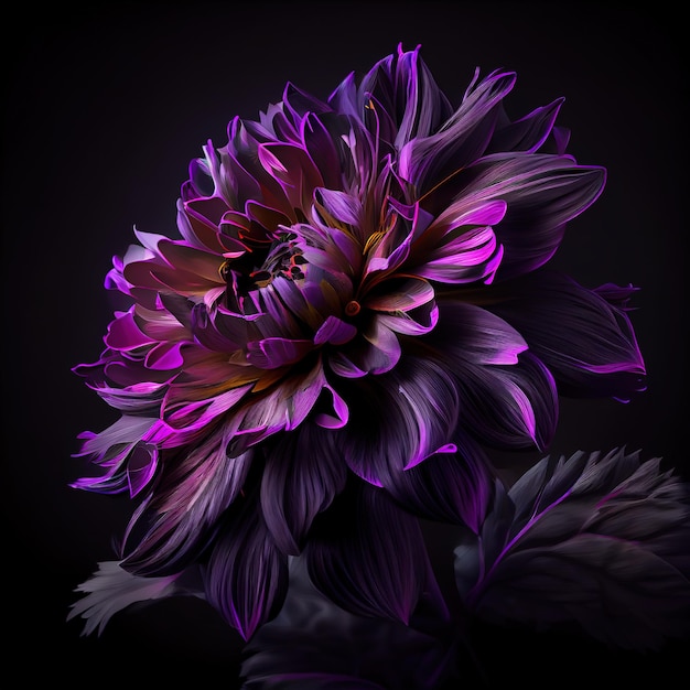 Bunte Blume auf dunklem Hintergrund 3D-Rendering