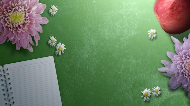 Bunte Blume auf farbigem Hintergrund Konzept zum Weltlehrertag