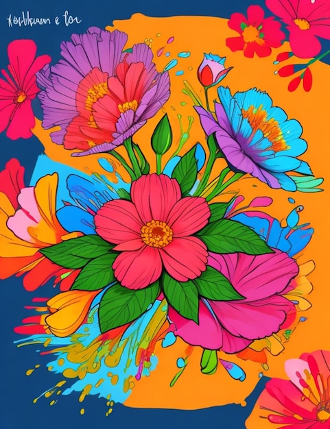 Bunte Blumen Illustration