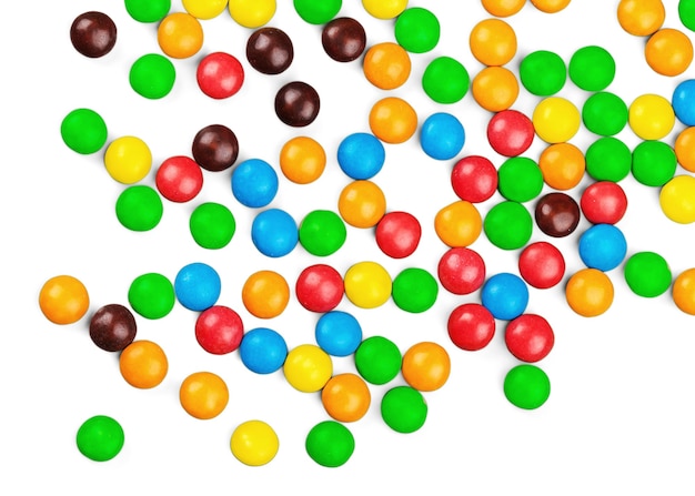 Bunte Bonbons isoliert auf weißem Hintergrund